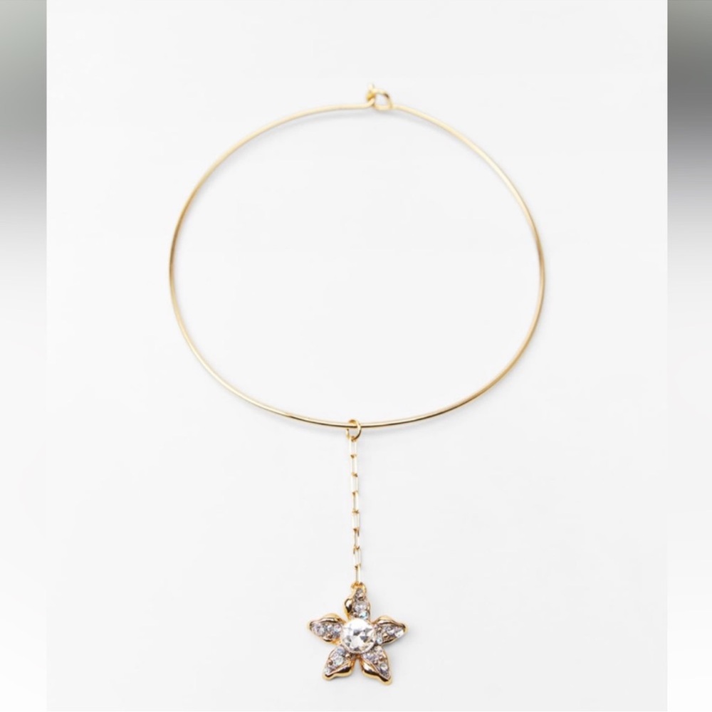 ZARA RHINESTONE STAR CHOKER GOLD TONE RHINESTONE NWOT